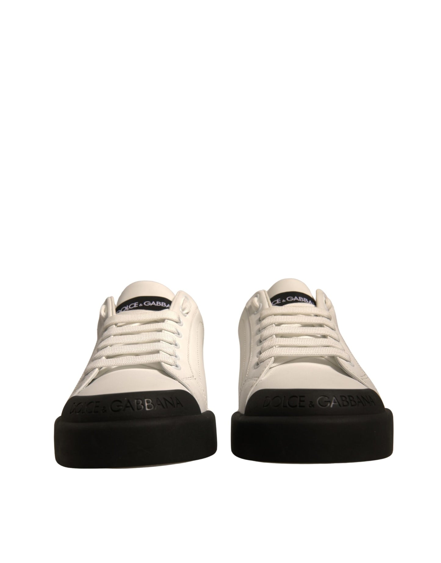 White Leather Logo Portofino Sneakers Shoes