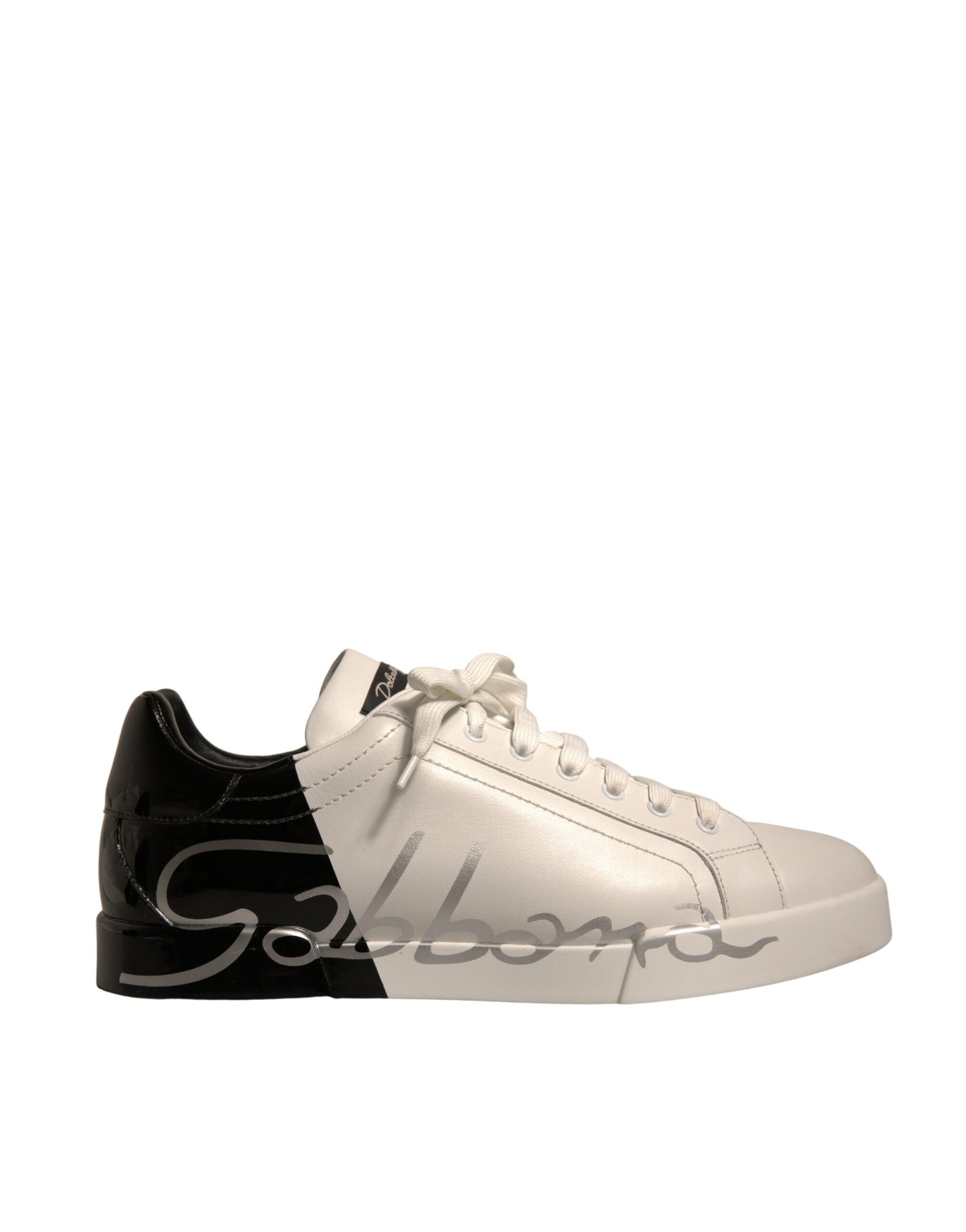 White Black Logo Portofino Sneaker Men Shoes