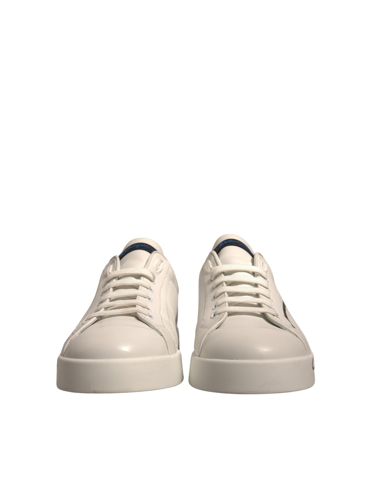 White Blue Logo Portofino Sneakers Shoes