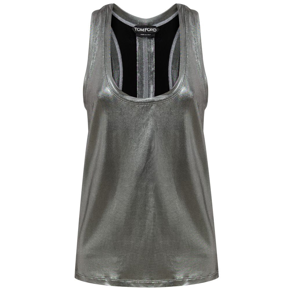 Silver Viscose Tops & T-Shirt