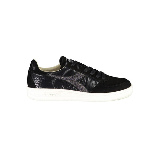 Black Leather Women Sneaker