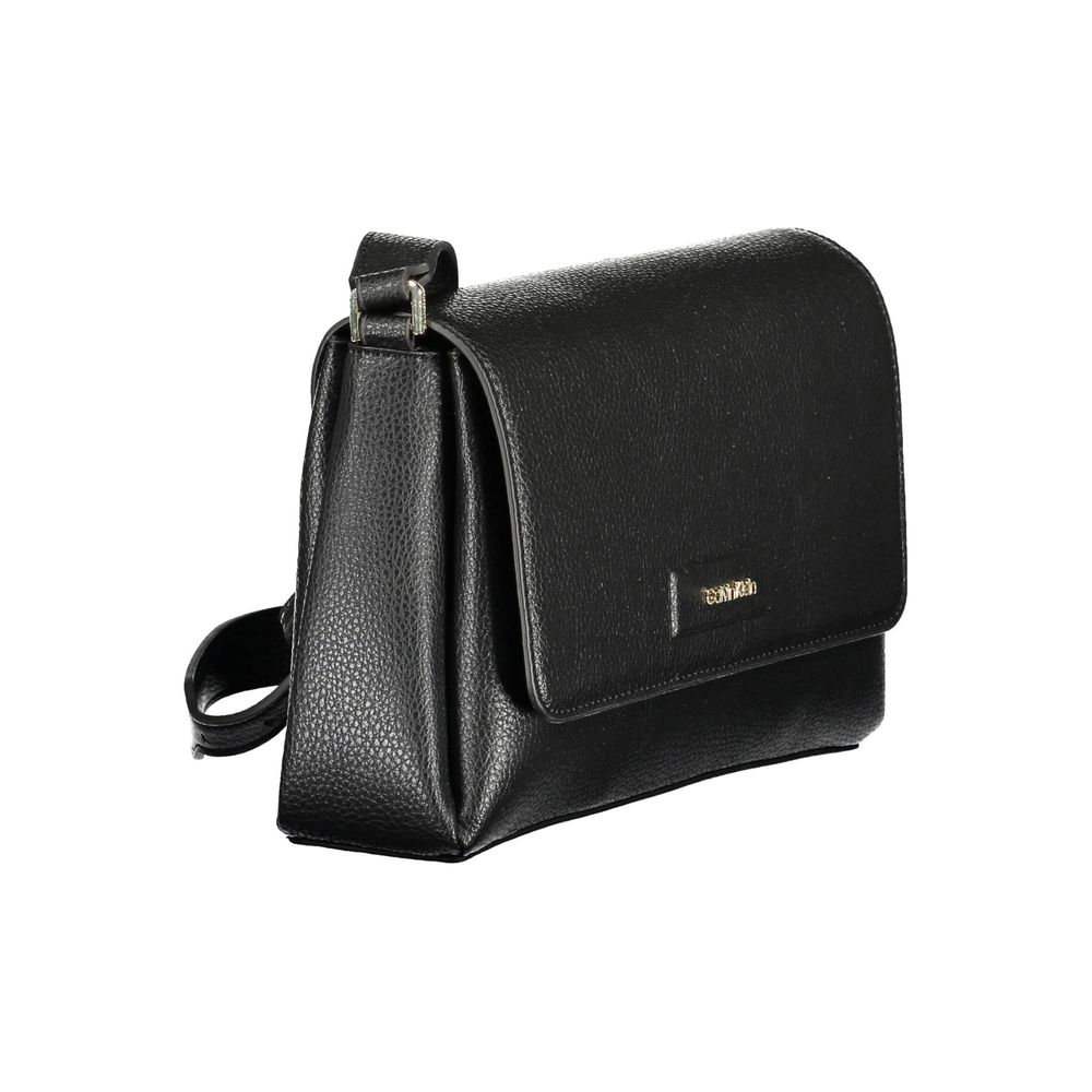 Black Polyester Women Handbag