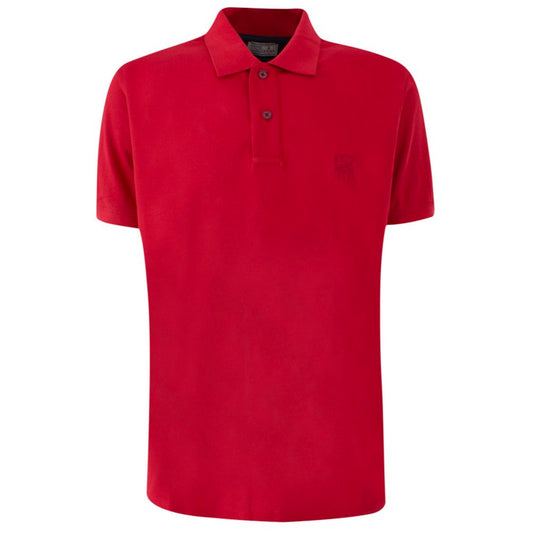 Red Cotton Men Polo Shirt