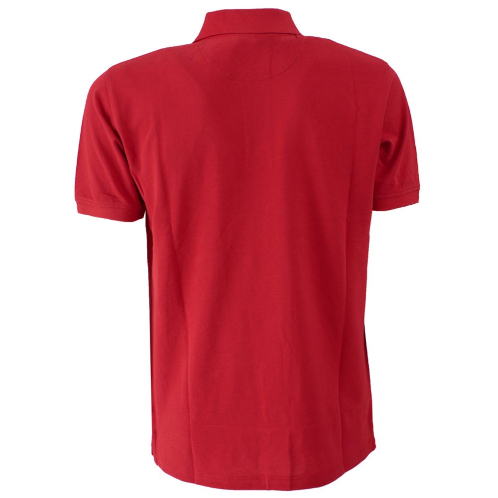 Red Cotton Men Polo Shirt