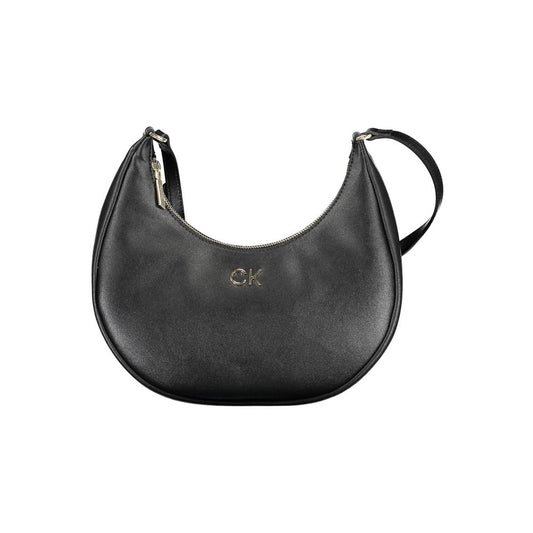 Black Polyester Women Handbag