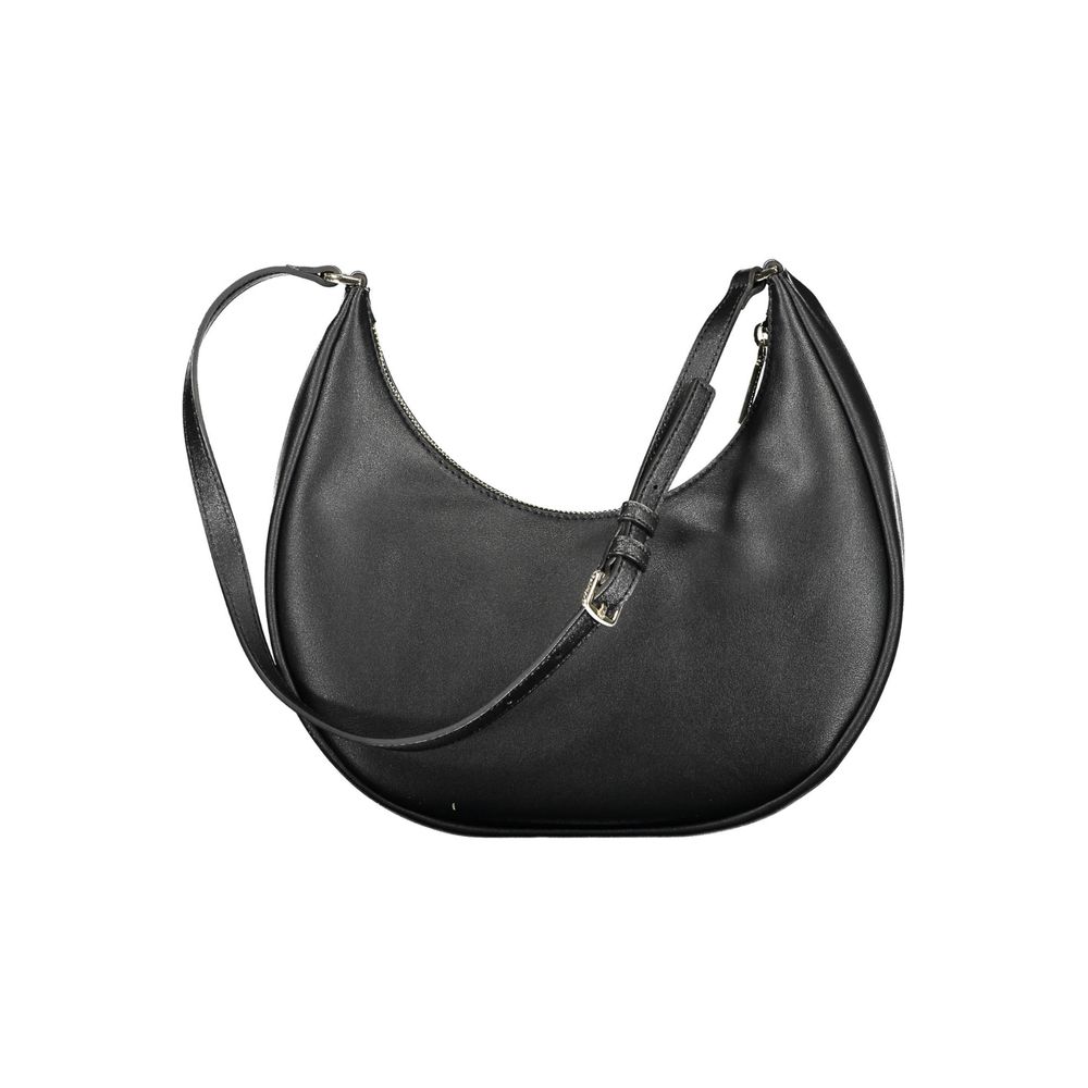 Black Polyester Women Handbag