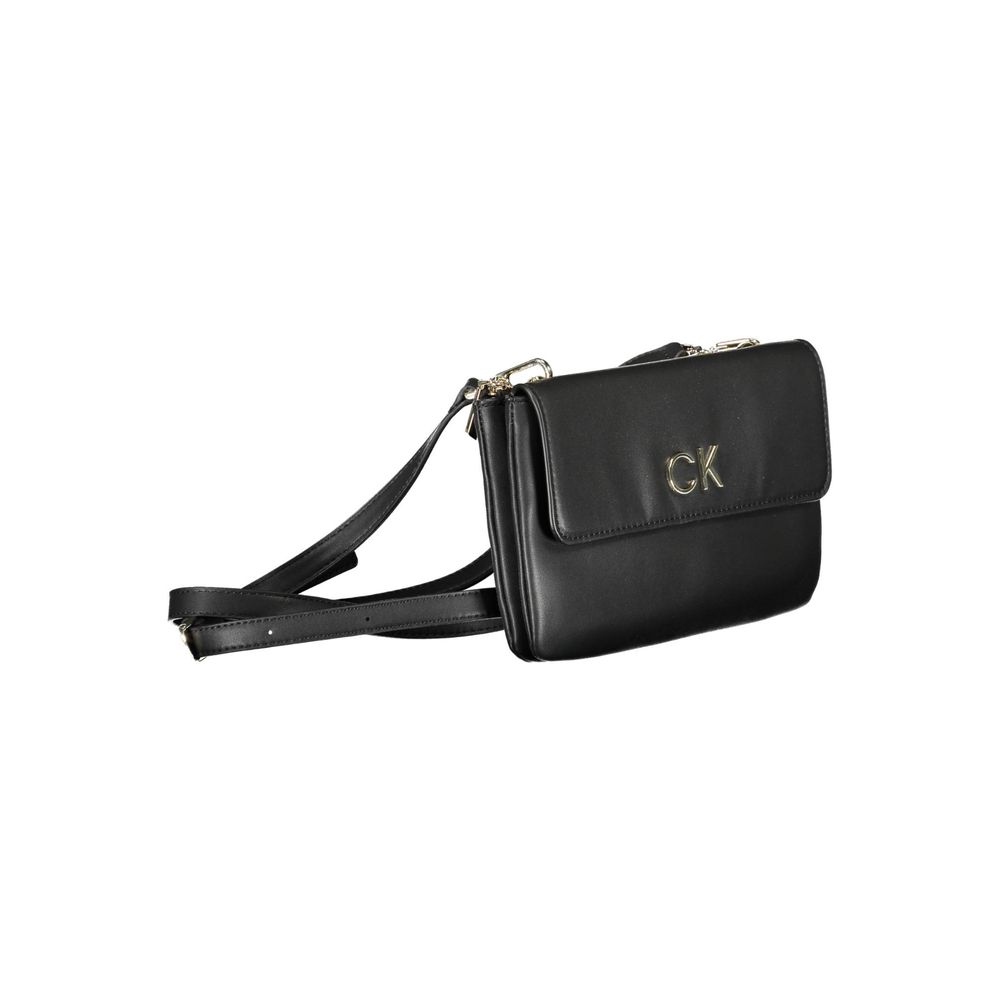 Black Polyester Women Handbag