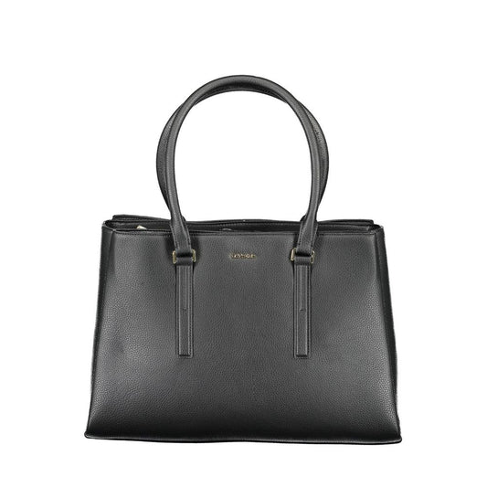 Black Polyester Women Handbag