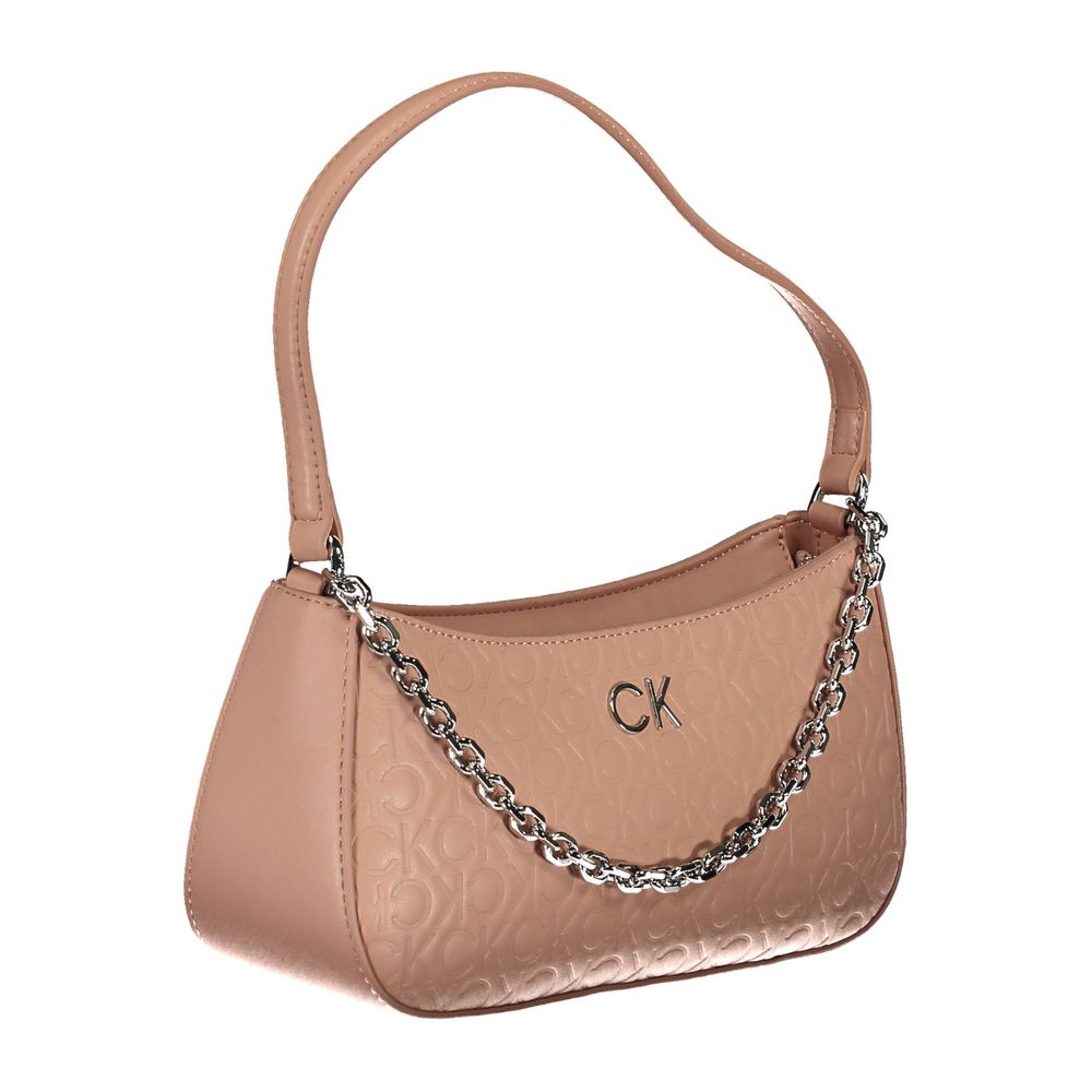 Pink Polyester Women Handbag