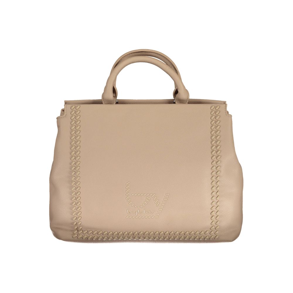 Beige Polyethylene Women Handbag