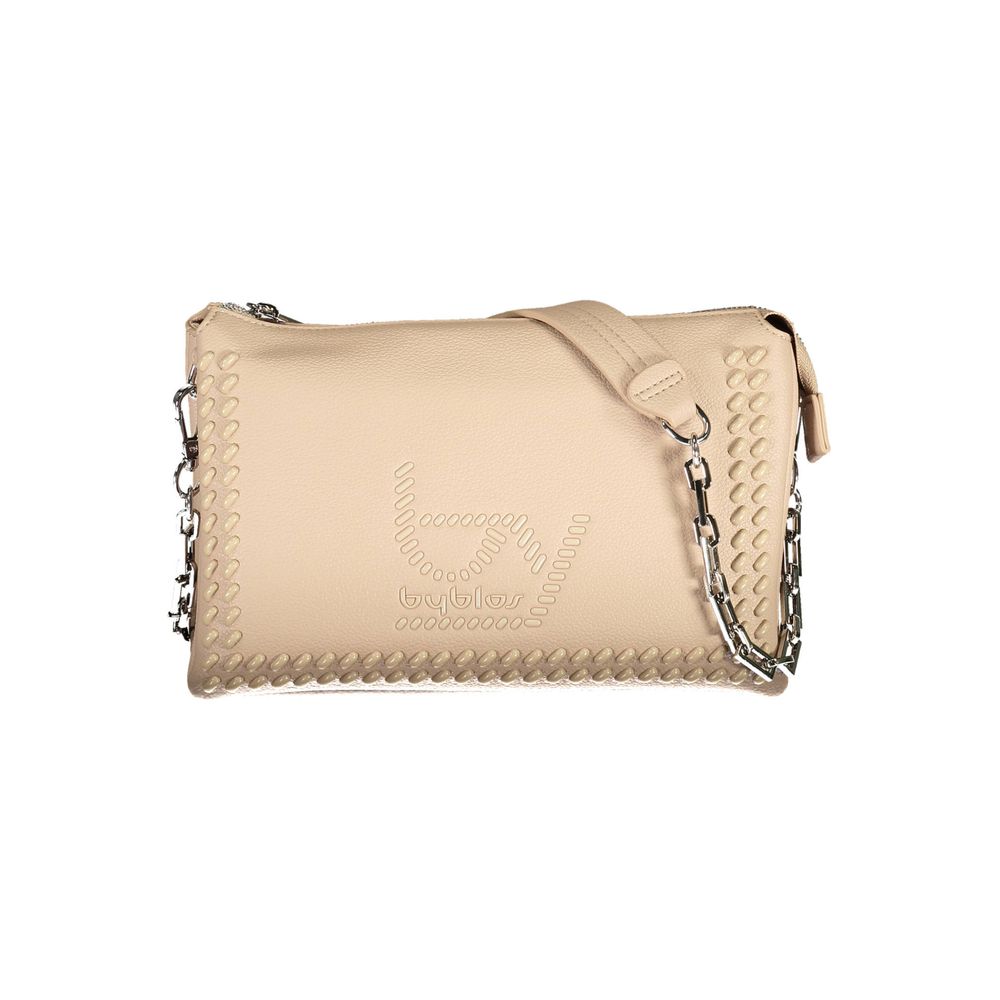 Beige Polyethylene Women Handbag