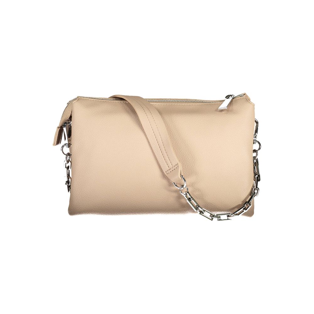 Beige Polyethylene Women Handbag