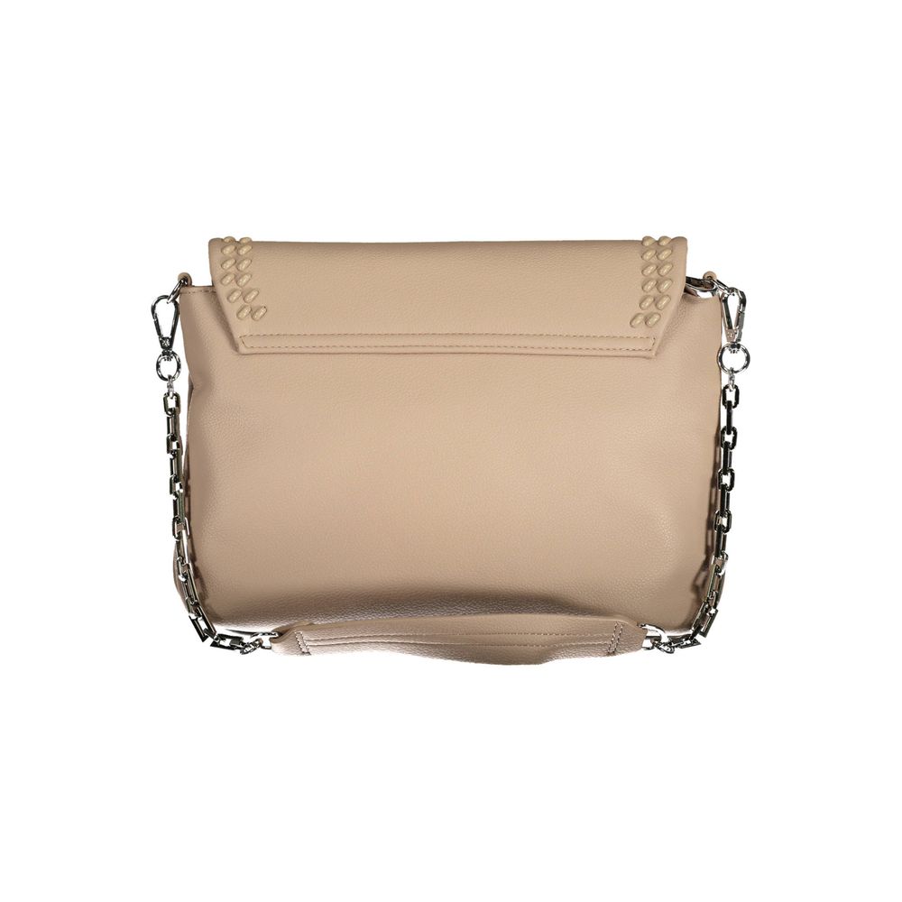 Beige Polyethylene Women Handbag