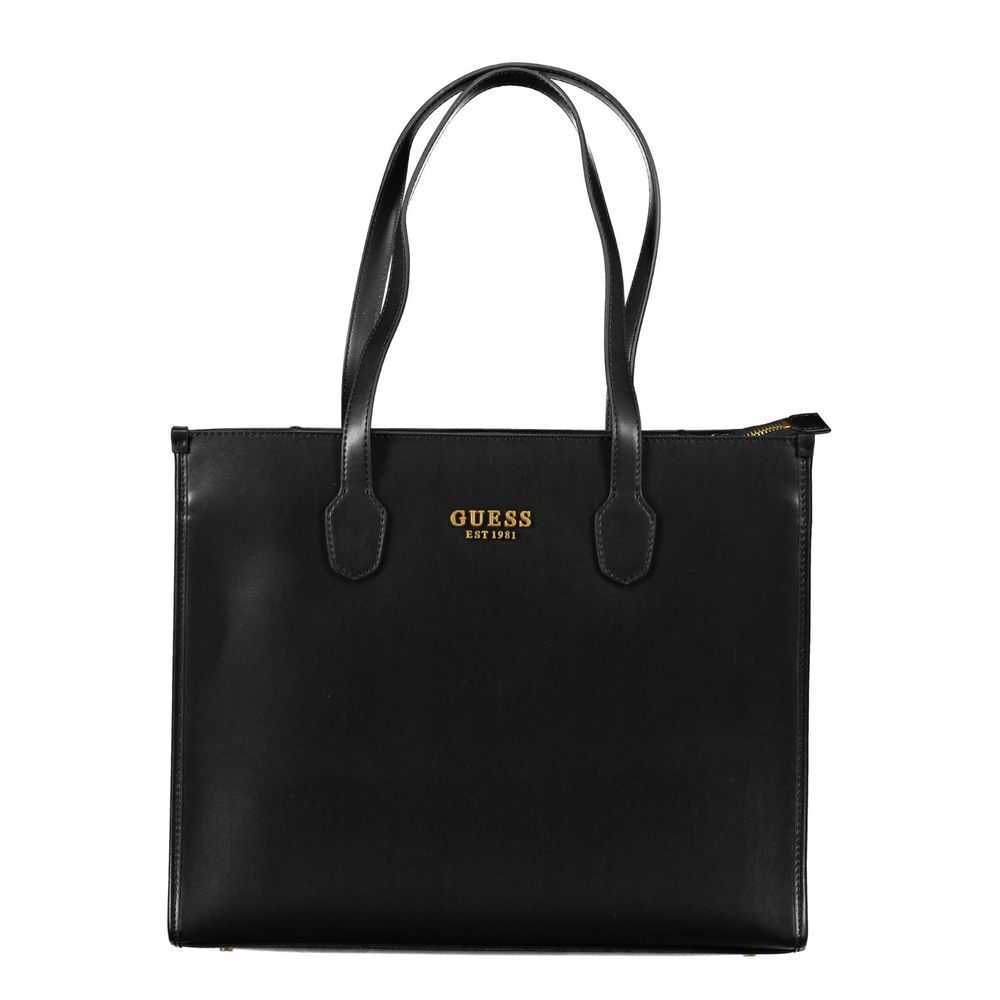 Black Polyethylene Women Handbag