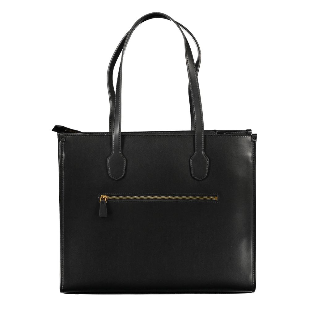 Black Polyethylene Women Handbag