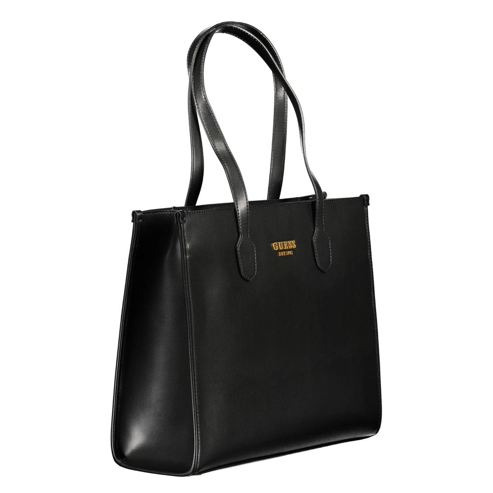 Black Polyethylene Women Handbag