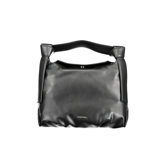 Black Polyester Women Handbag