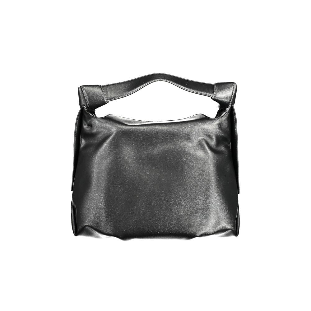 Black Polyester Women Handbag