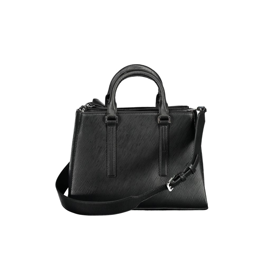 Black Polyester Women Handbag