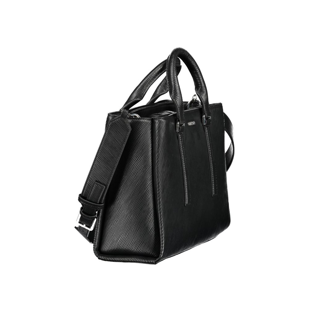 Black Polyester Women Handbag