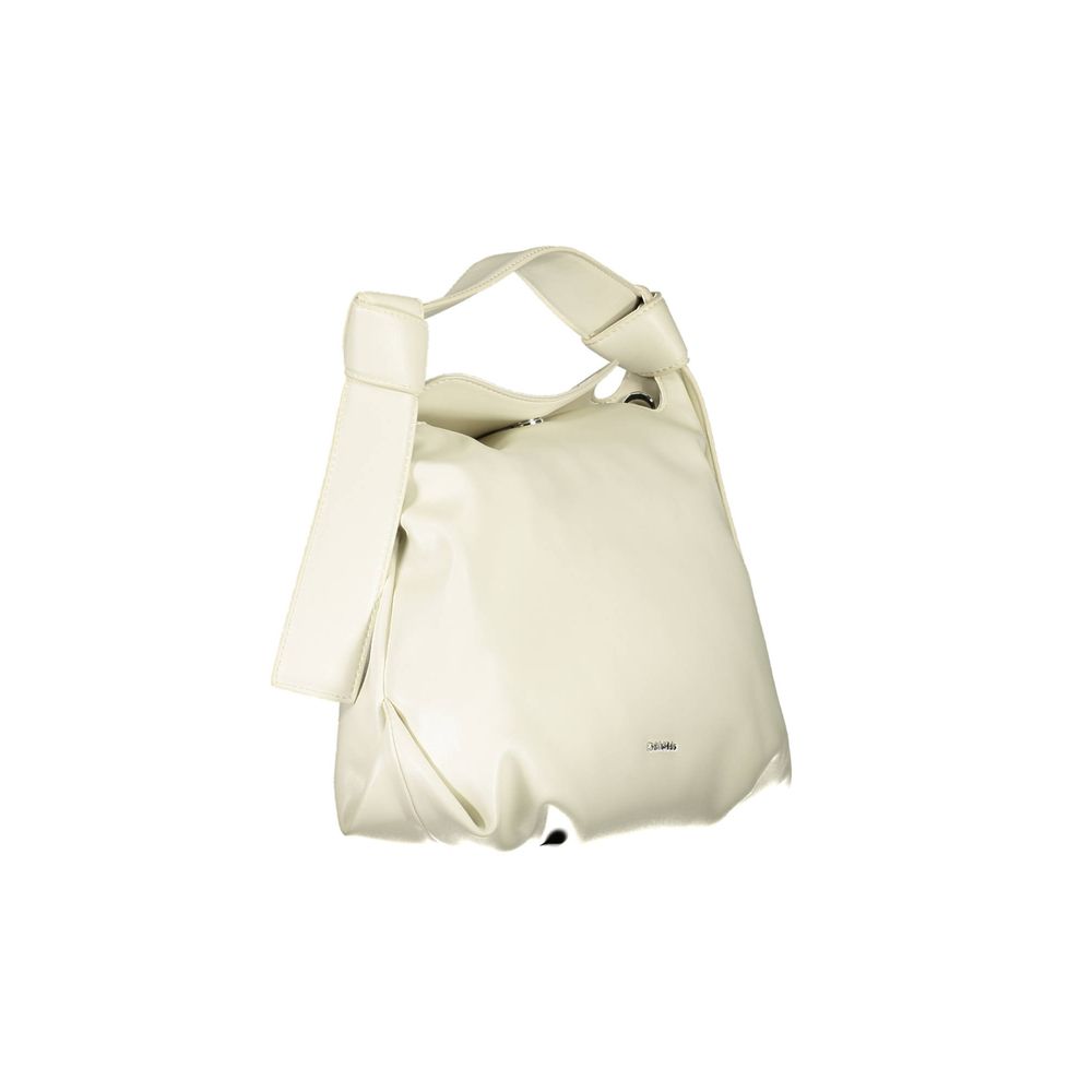 Beige Polyester Women Handbag