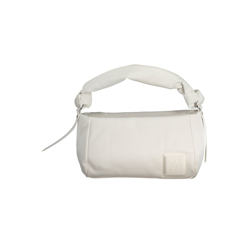 White Polyester Women Handbag