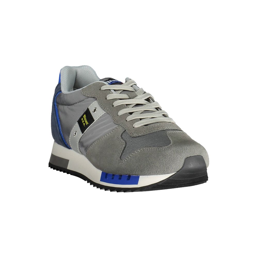 Gray Leather Men Sneaker