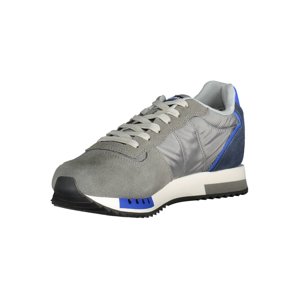 Gray Leather Men Sneaker