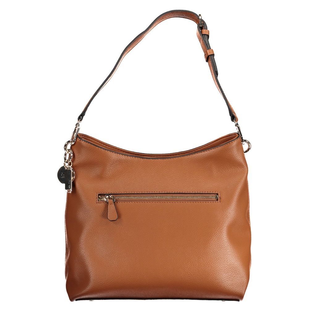 Brown Polyethylene Women Handbag