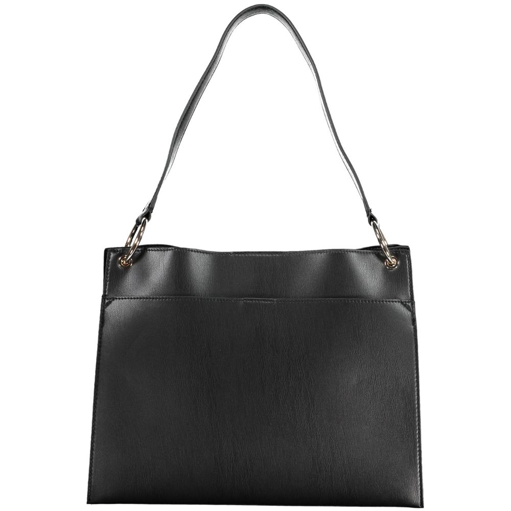 Black Polyethylene Women Handbag