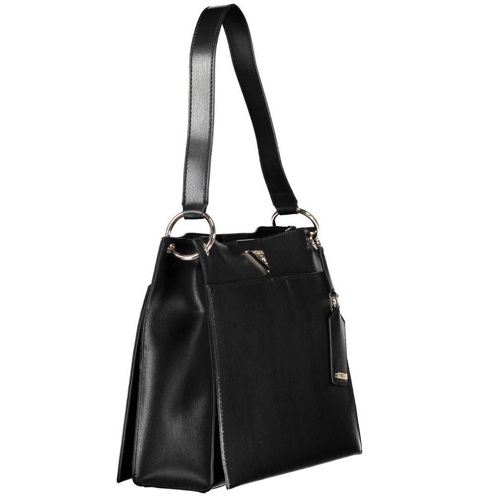 Black Polyethylene Women Handbag