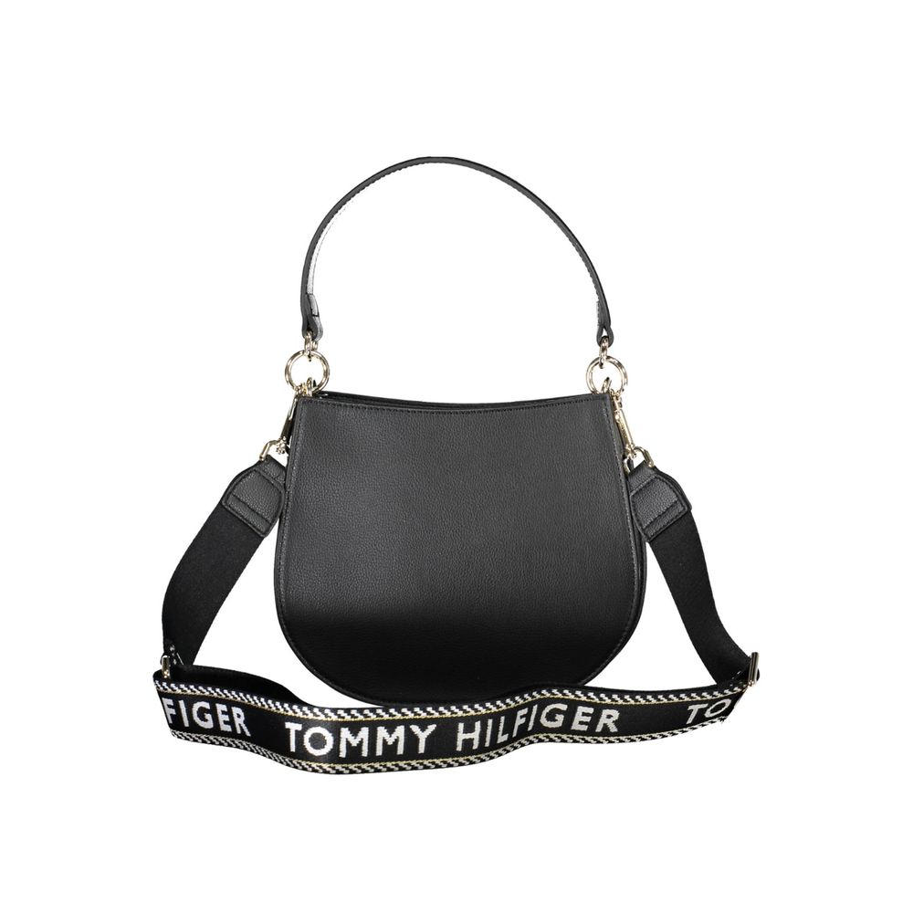 Black Polyester Women Handbag