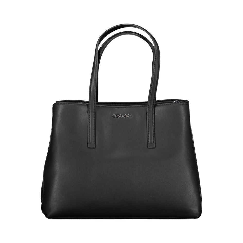 Black Polyester Women Handbag