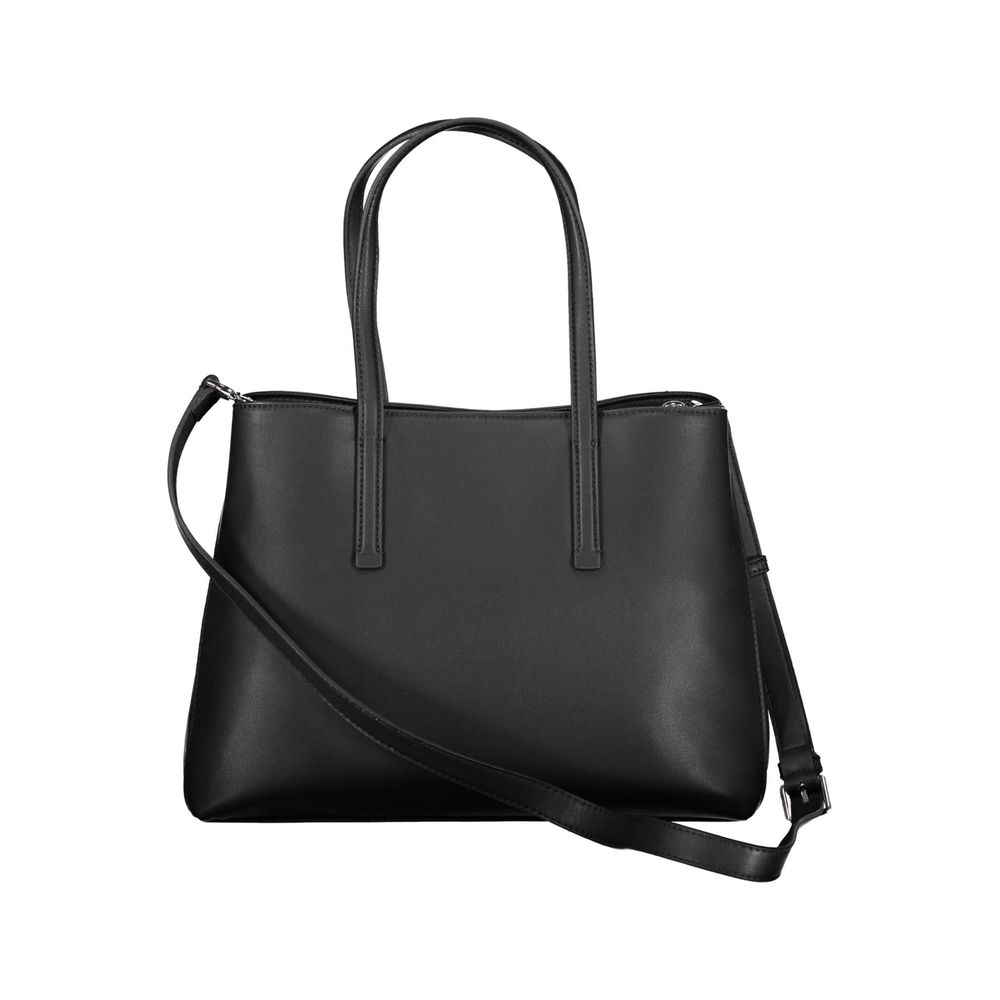 Black Polyester Women Handbag