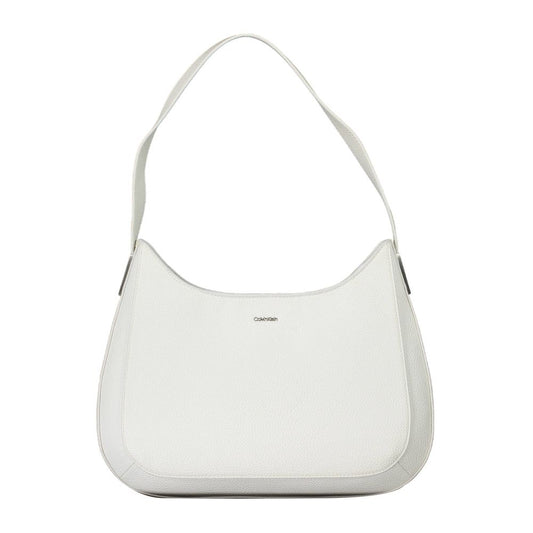 White Polyester Women Handbag