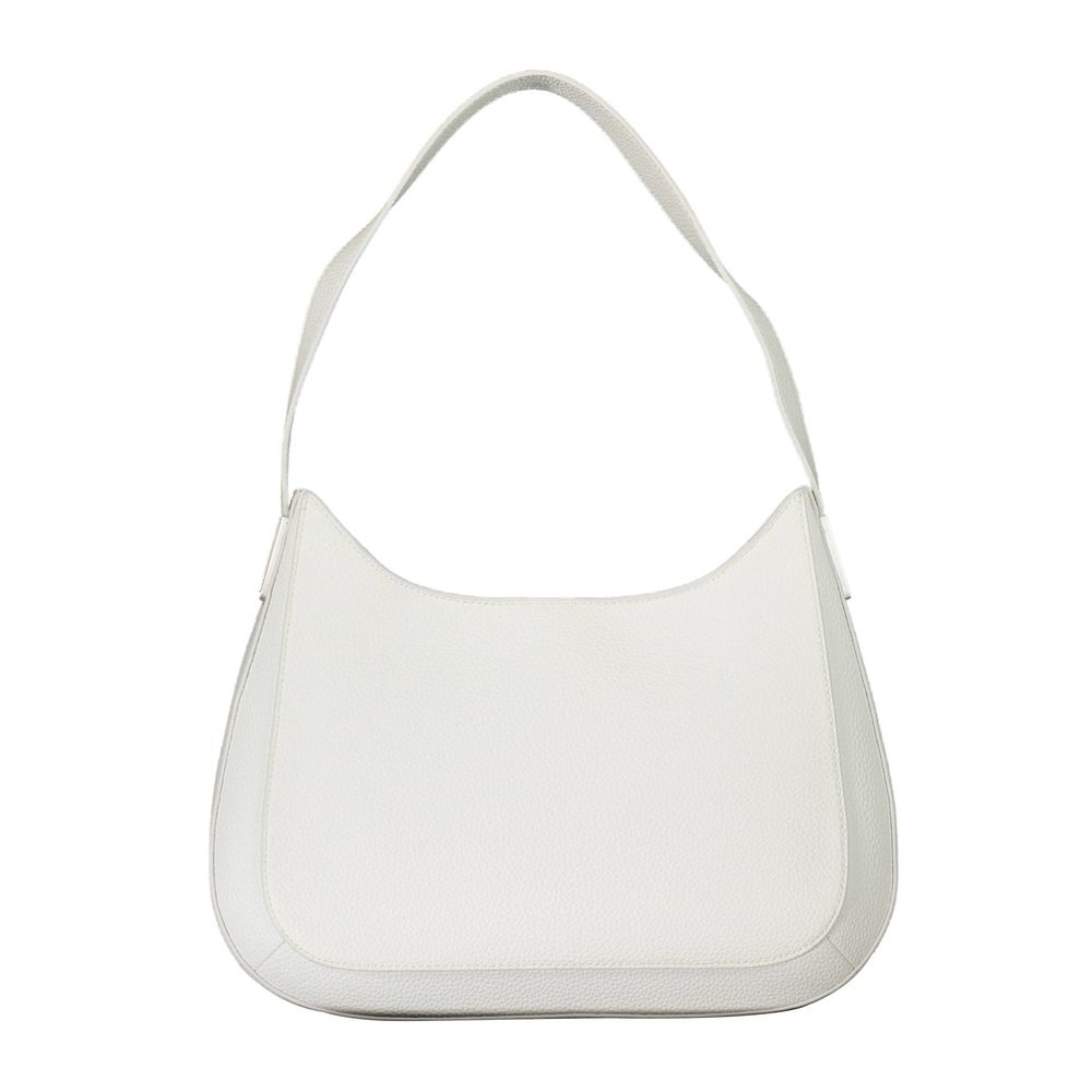 White Polyester Women Handbag