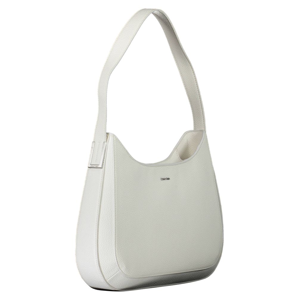 White Polyester Women Handbag