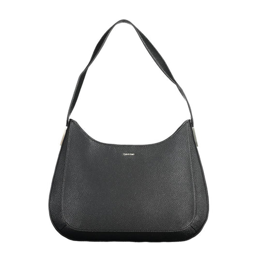 Black Polyester Women Handbag