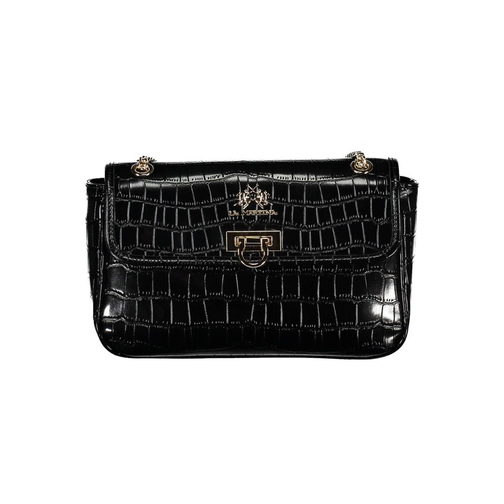 Black Polyethylene Women Handbag