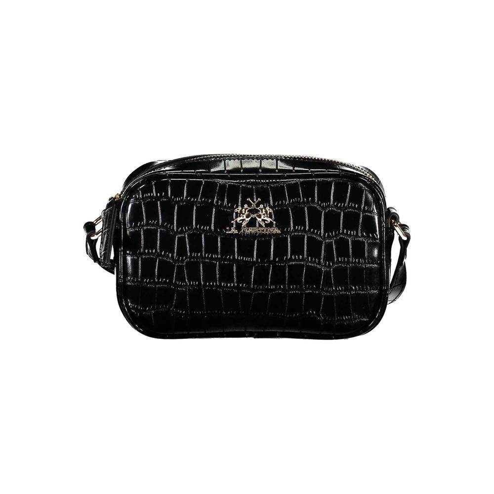 Black Polyethylene Women Handbag