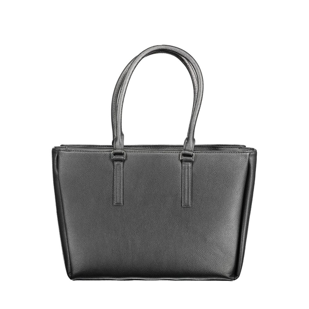 Black Polyethylene Women Handbag