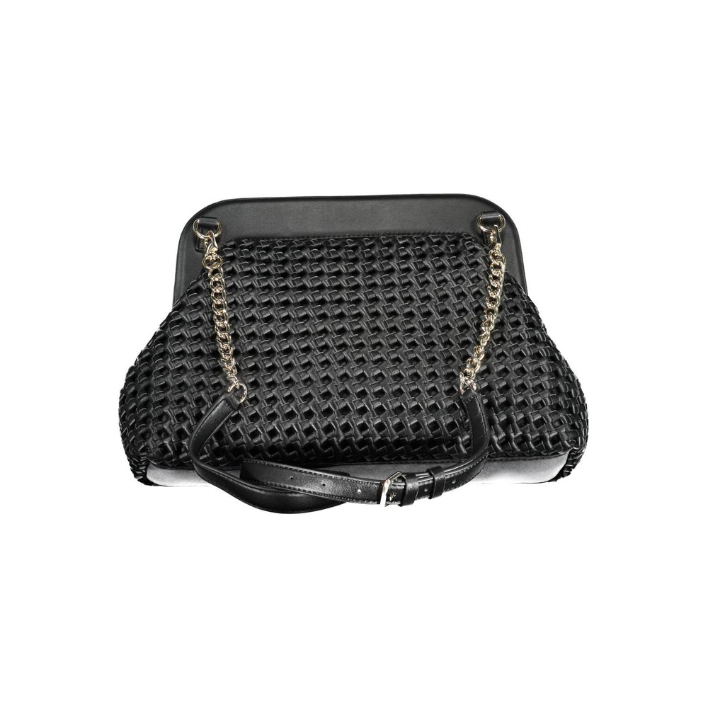 Black Polyethylene Women Handbag