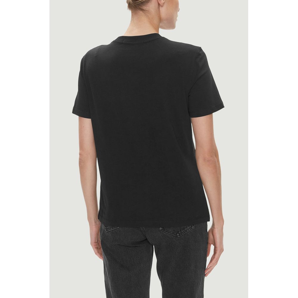 Black Cotton Cotton Tops & T-Shirt