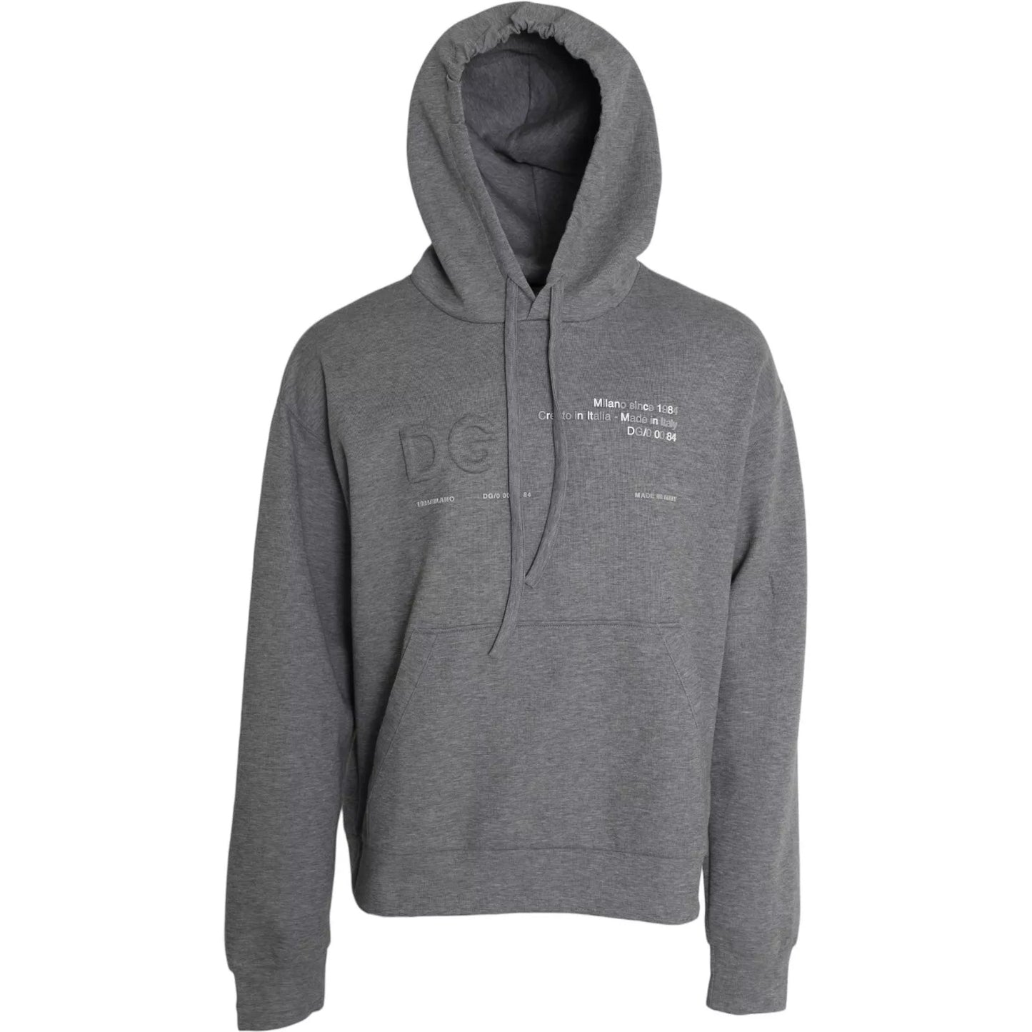 Gray Logo Cotton Hooded Sweatshirt Sweater