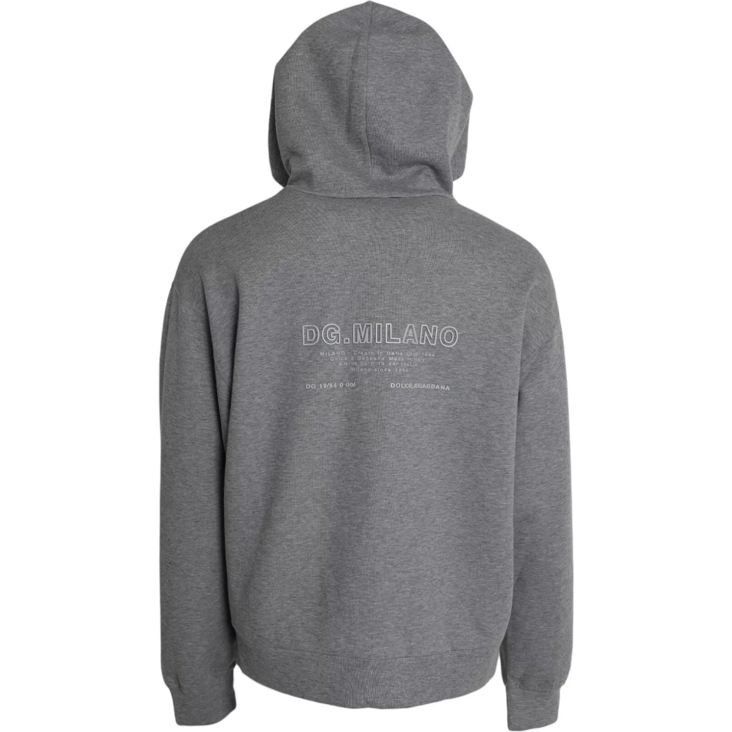 Gray Logo Cotton Hooded Sweatshirt Sweater