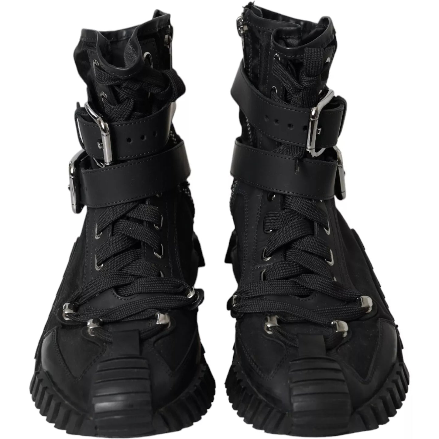 Black Nylon NS1 High Top Sneakers Shoes