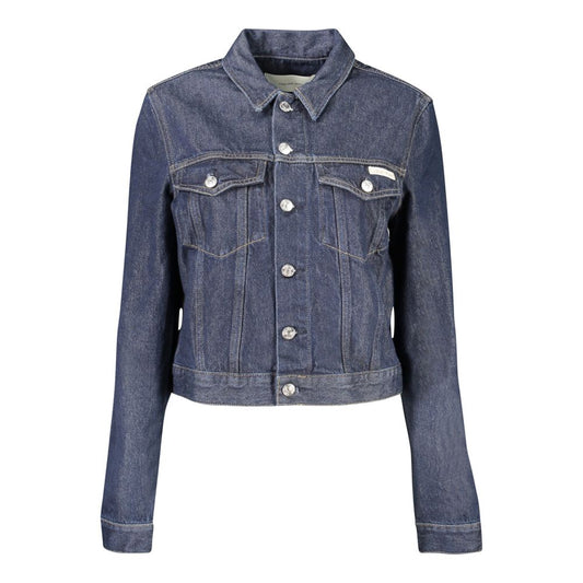 Blue Cotton Women Jacket