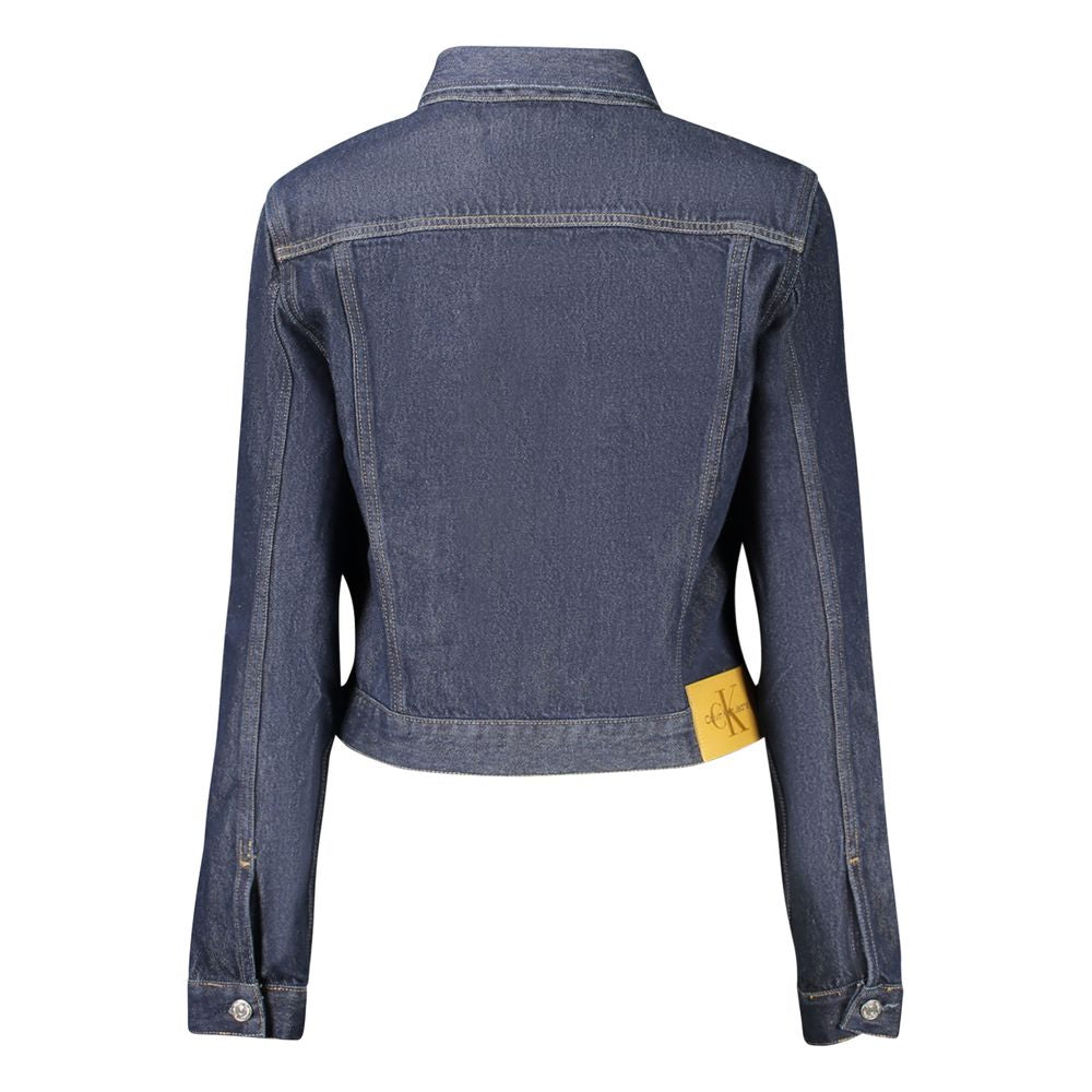 Blue Cotton Women Jacket