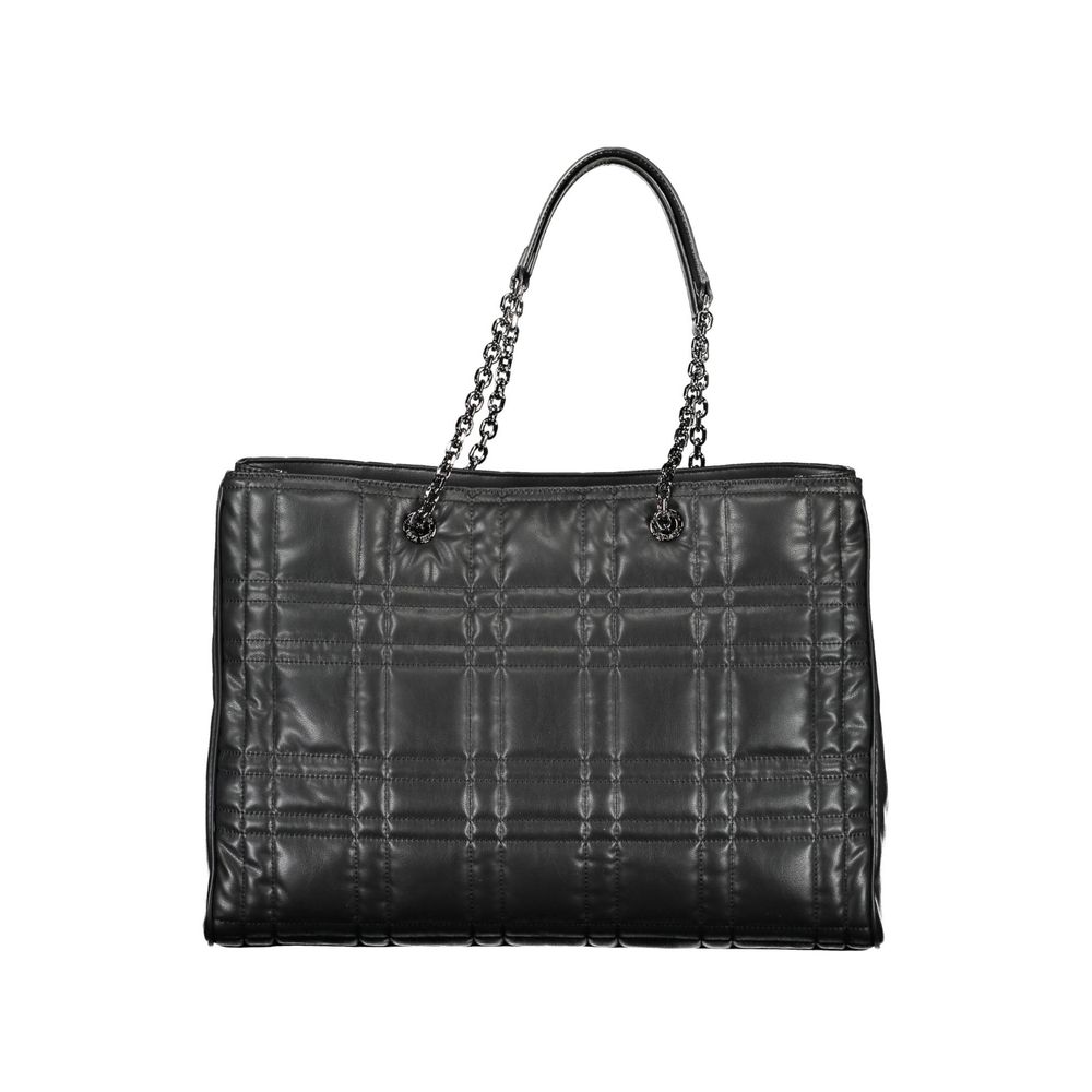 Black Polyester Women Handbag