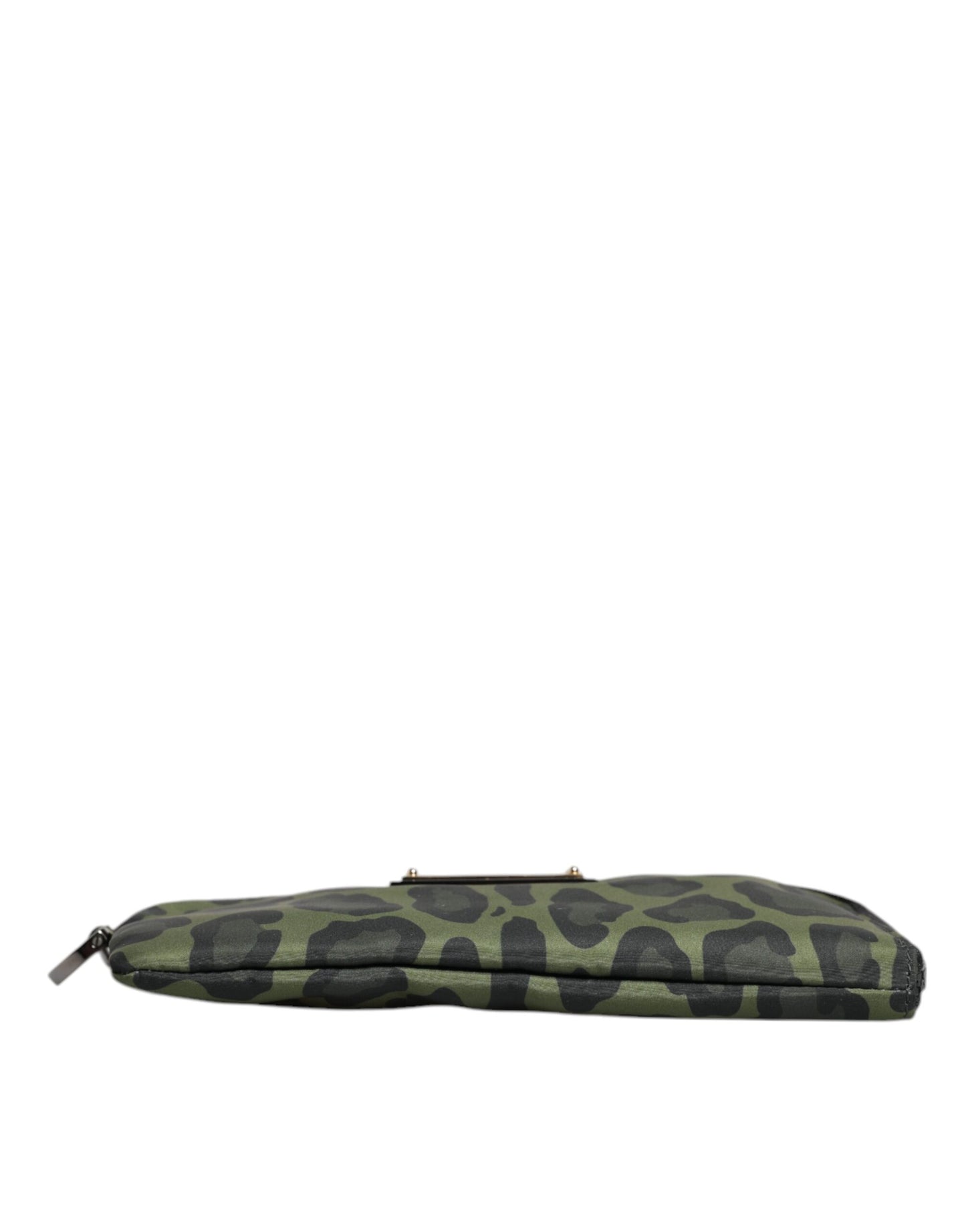 Green Leopard Leather Logo Plaque Multifunctional Kit Bag